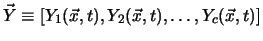 ${\vec Y}\equiv [Y_1({\vec x},t),Y_2({\vec x},t),\ldots,Y_c({\vec x},t)]$