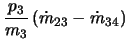 $\displaystyle \frac{p_3}{m_3} \left(\dot{m}_{23} - \dot{m}_{34} \right)$