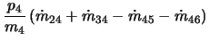 $\displaystyle \frac{p_4}{m_4} \left(\dot{m}_{24} + \dot{m}_{34} - \dot{m}_{45} - \dot{m}_{46} \right)$