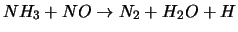 $NH_3 + NO \rightarrow N_2 + H{_2}O + H$