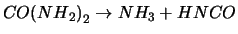 $CO{(NH{_2})}_2 \rightarrow NH_3 + HNCO$