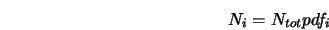  N_i = N_{tot} pdf_i 