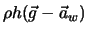 $\rho h (\vec{g} - \vec{a}_w)$