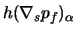 $h (\nabla_s p_f)_\alpha$