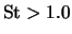 ${\rm St} > 1.0$