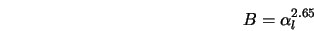  B = \alpha_l^{2.65} 