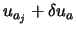 $\displaystyle u_{a_j} + \delta u_a$
