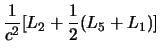 $\displaystyle \frac{1}{c^2} [L_2 + \frac{1}{2} (L_5 + L_1)]$