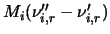 $M_i (\nu''_{i,r} - \nu'_{i,r})$